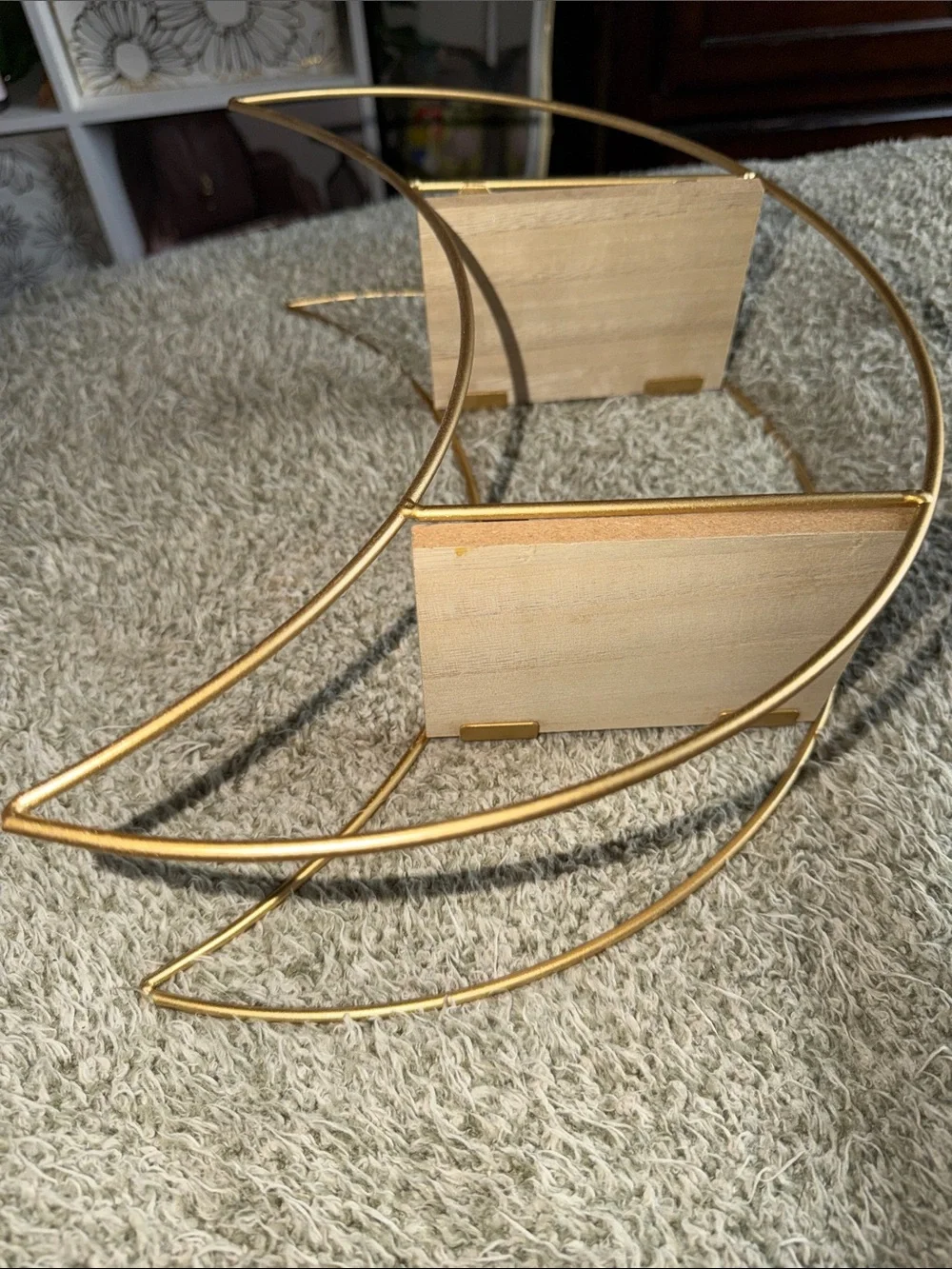 Gold Crescent Wall Shelf - Decorative Moon-Shaped Wall Decor